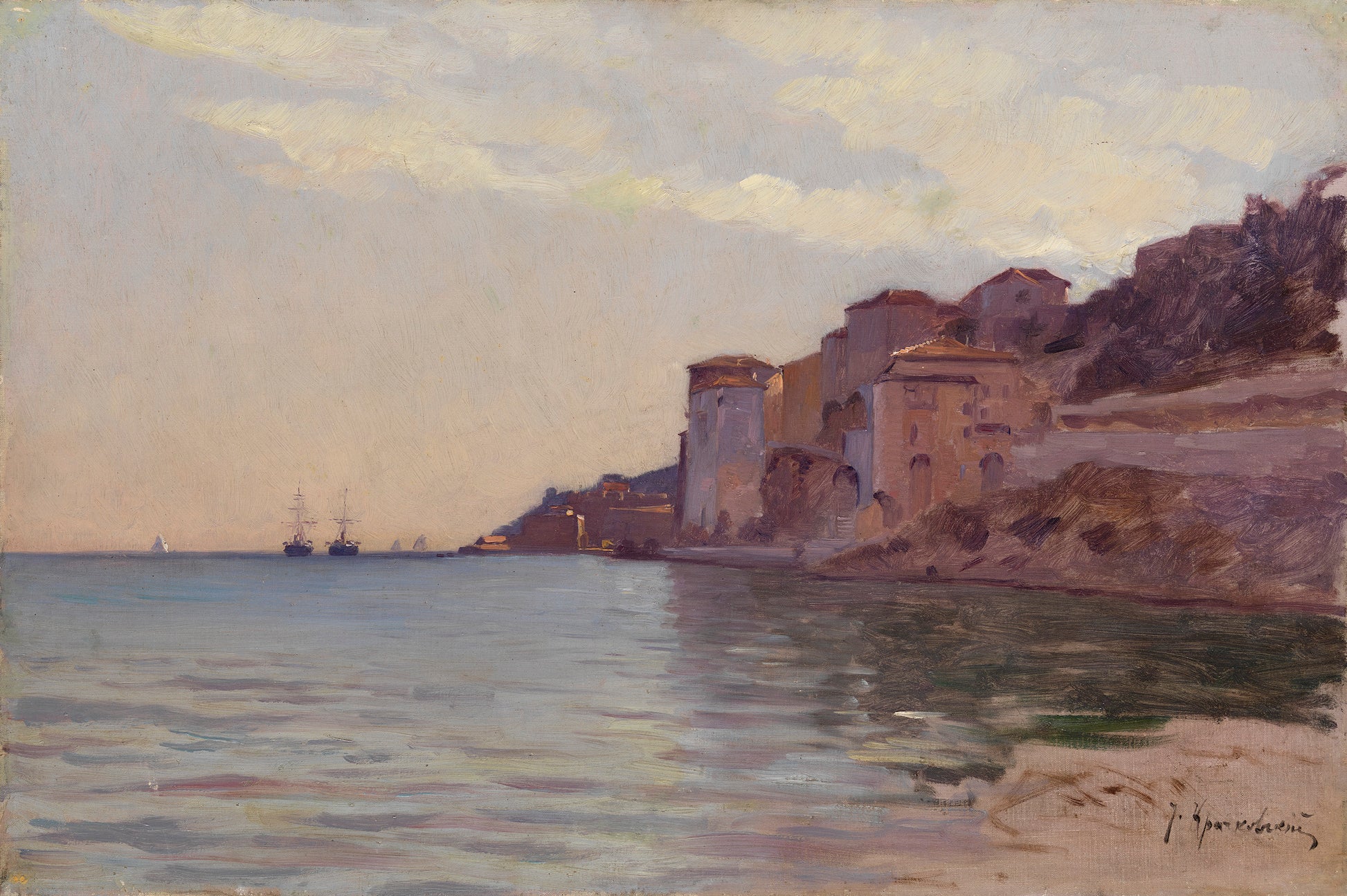 By the Italian Seacoast by Iosif Krachkovsky,A3(16x12")Poster