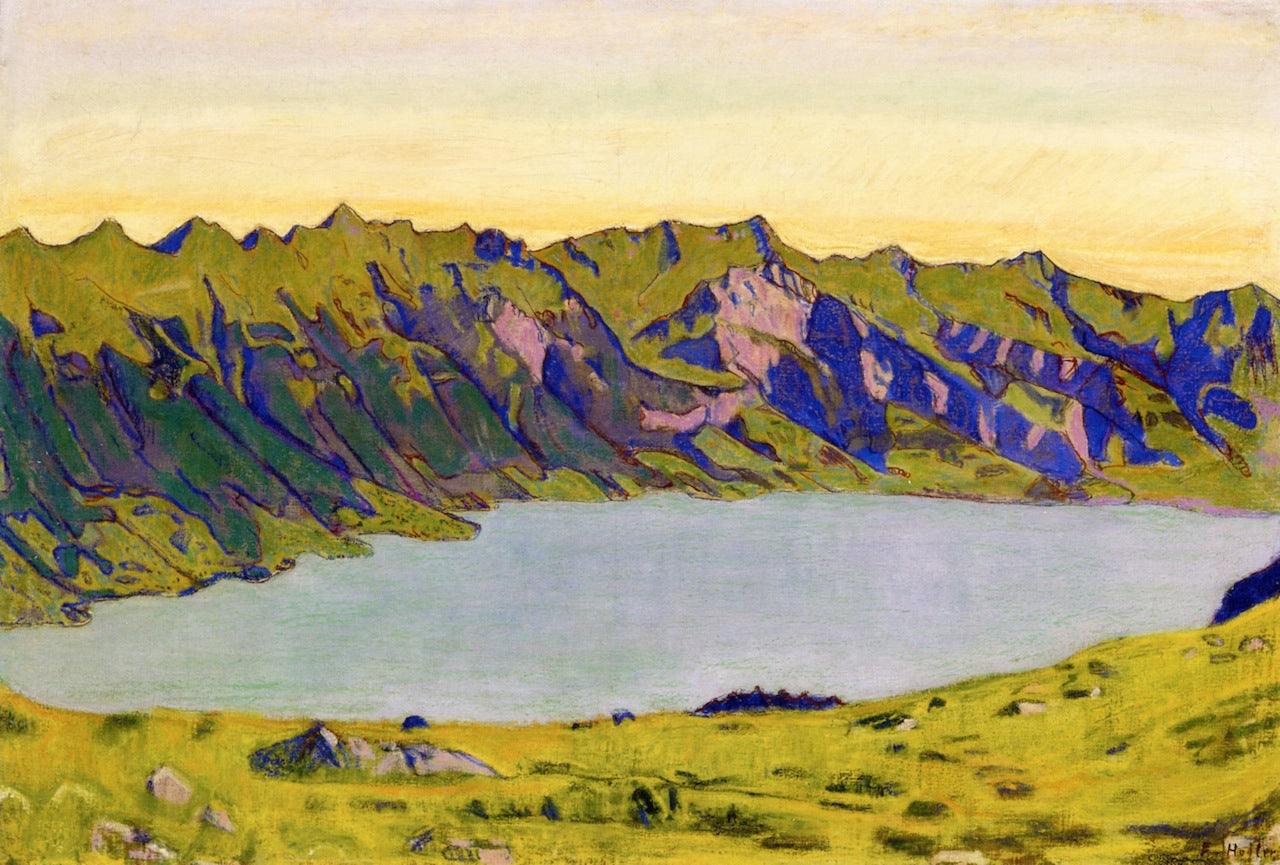 Der Brienzersee von Brietlauenen aus, vintage artwork by Ferdinand Hodler, 12x8" (A4) Poster