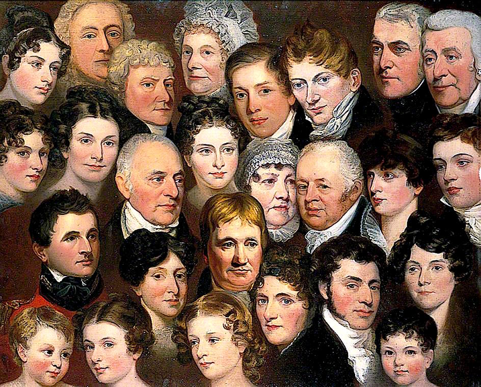 The Harvey Family of Norwich, vintage artwork by Joseph Clover, 12x8" (A4) Poster