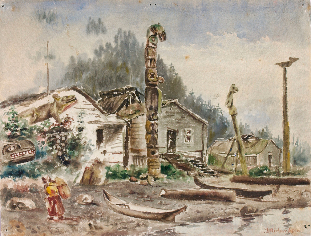 View of Wrangell, Alaska, in 1884 by Theodore J. Richardson,A3(16x12")Poster