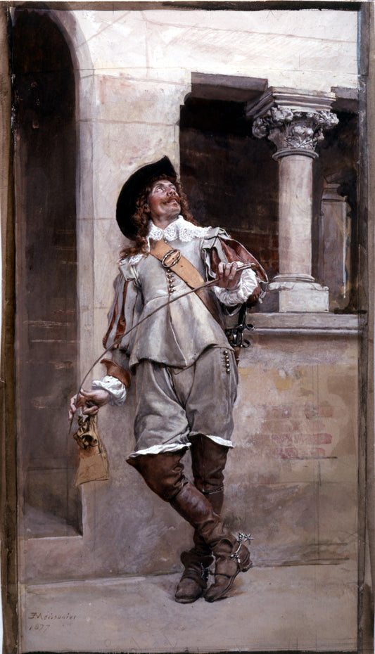 Courtyard of the Artist's Studio, vintage artwork by Jean-Louis Ernest Meissonier, A3 (16x12") Poster Print