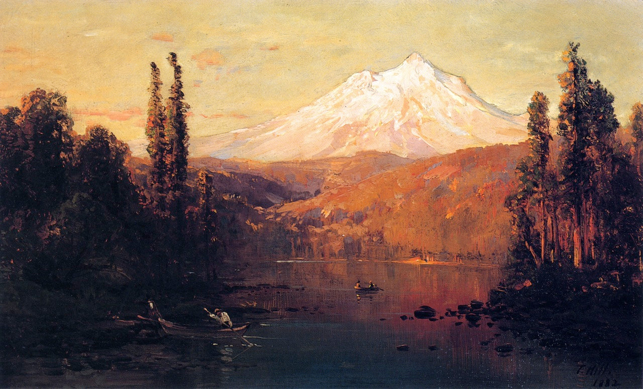Mount Shasta, vintage artwork by Thomas Hill, 12x8" (A4) Poster