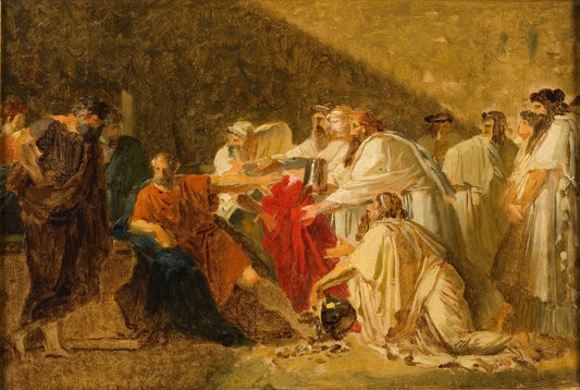 Hyppocrates Refusing the Presents of Artaxerces (study), vintage artwork by Anne-Louis Girodet de Roussy-Trioson, 12x8" (A4) Poster