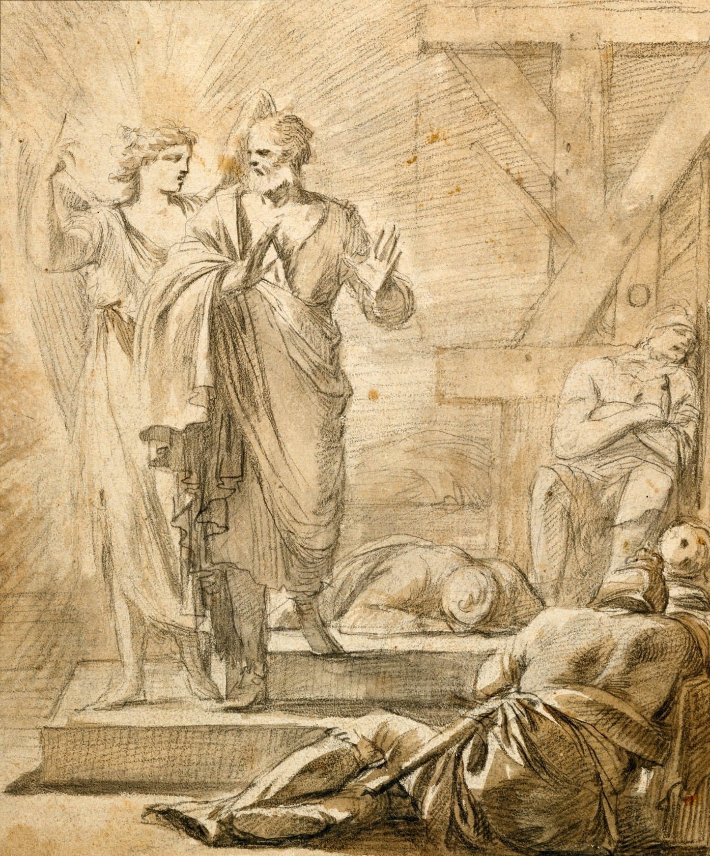 The Liberation of Saint Peter, vintage artwork by Laurent de La Hyre, 12x8" (A4) Poster