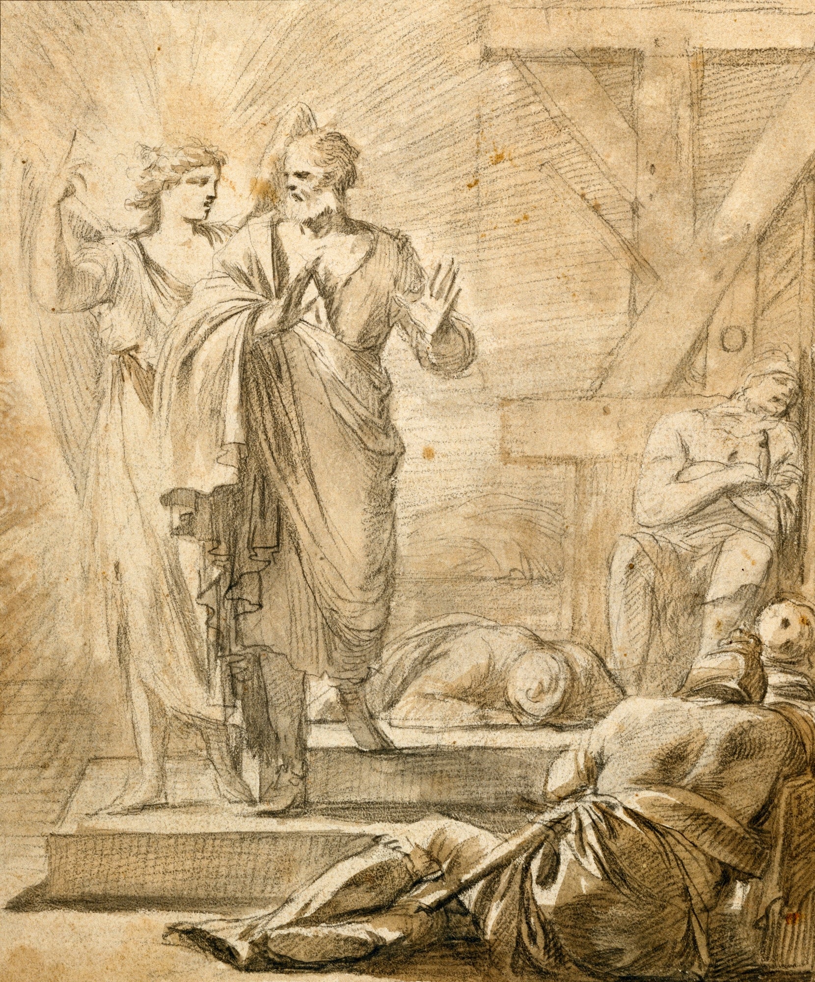 The Liberation of Saint Peter, vintage artwork by Laurent de La Hyre, 12x8" (A4) Poster