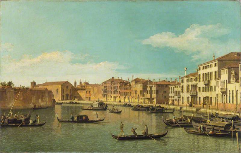 The Canale di Santa Chiari, vintage artwork by Canaletto, 12x8" (A4) Poster