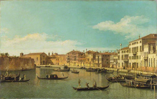 The Canale di Santa Chiari, vintage artwork by Canaletto, 12x8" (A4) Poster