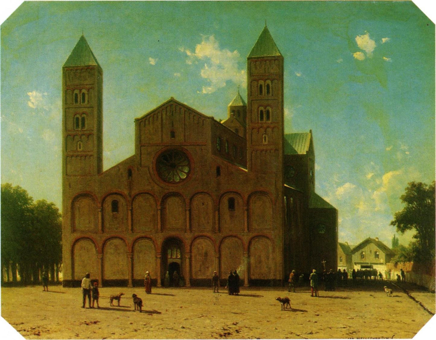 St. Mary's Church at Utrecht, vintage artwork by Johannes 'Jan' Weissenbruch, 12x8" (A4) Poster