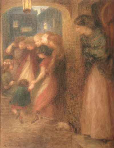 The Gate of Memory, vintage artwork by Dante Gabriel Rossetti, 12x8" (A4) Poster