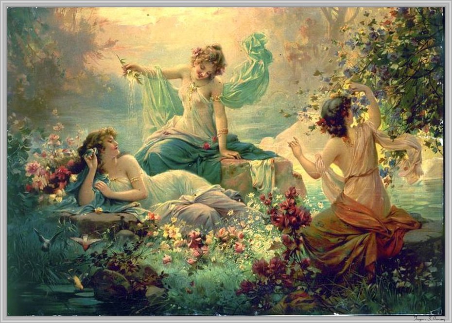 Nymphs by Hans Zatzka,A3(16x12")Poster