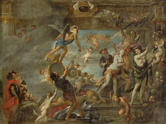 The Triumph of Time, vintage artwork by Jan van den Hoecke, 12x8" (A4) Poster