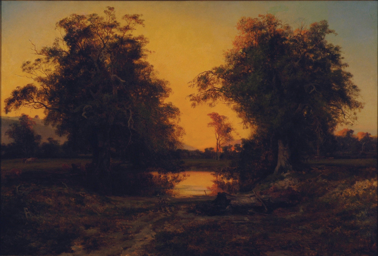 Sunset, Waterpool at Coleraine, vintage artwork by Louis Buvelot, A3 (16x12") Poster Print