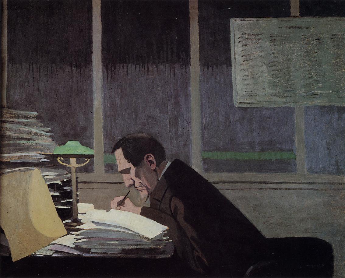 Felix Feneon at the Revue Blanche, vintage artwork by Felix Vallotton, 12x8" (A4) Poster