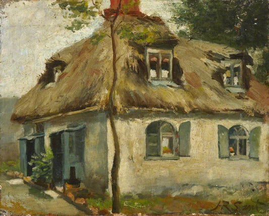Thatched Cottage, St Mary's Terrace, vintage artwork by James Sant, R.A., A3 (16x12") Poster Print