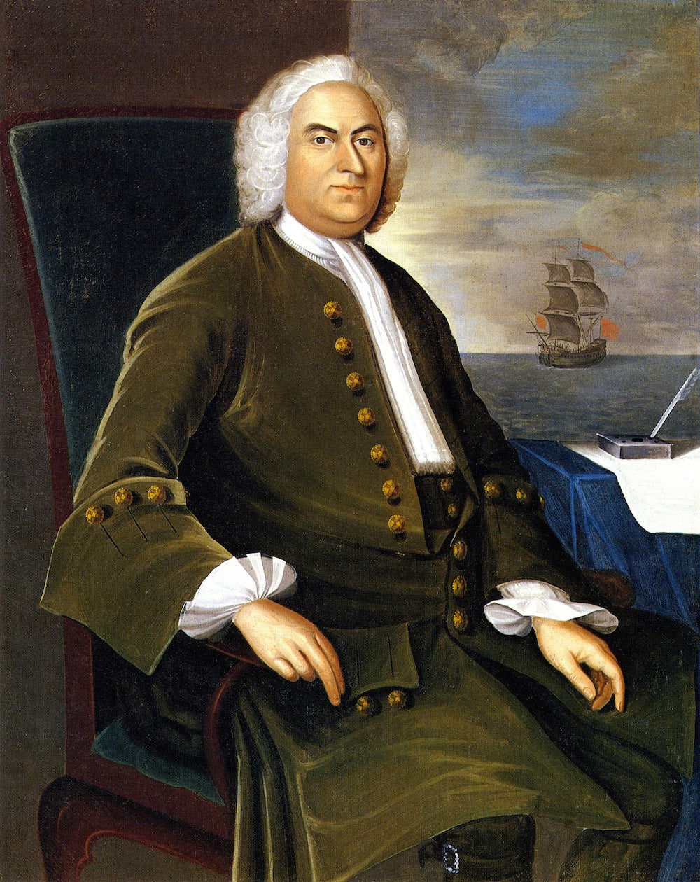 James Bowdoin, vintage artwork by Joseph Badger, 12x8" (A4) Poster