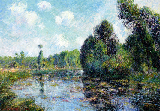 A Bend in the River, the Eure at Saint Cyr-du-Vaudreuil, vintage artwork by Gustave Loiseau, 12x8" (A4) Poster