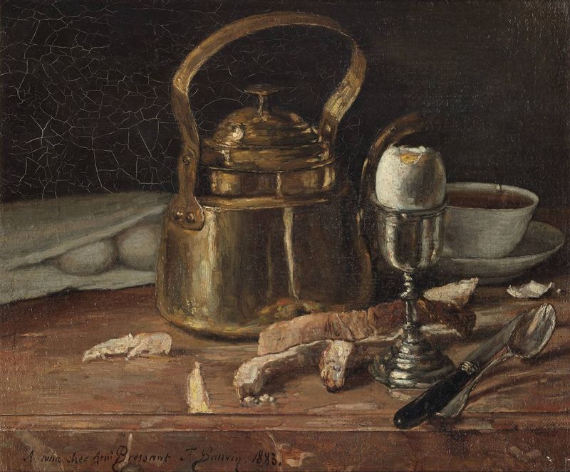 Still Life With Brass Kettle, vintage artwork by François Bonvin, A3 (16x12") Poster Print