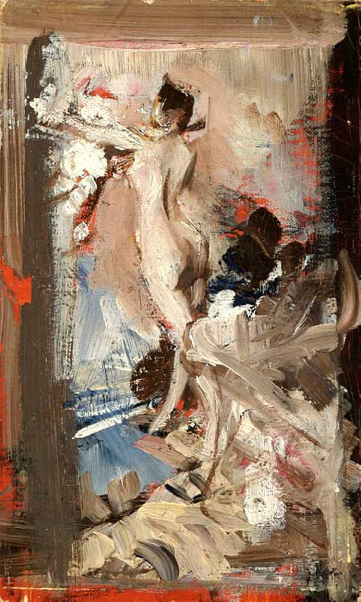 The Artist's Model, Montecatini, vintage artwork by Giovanni Boldini, 12x8" (A4) Poster