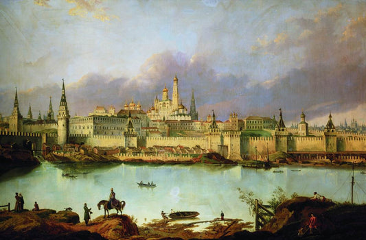 View of Moscow, vintage artwork by Karl Rabus, A3 (16x12") Poster Print
