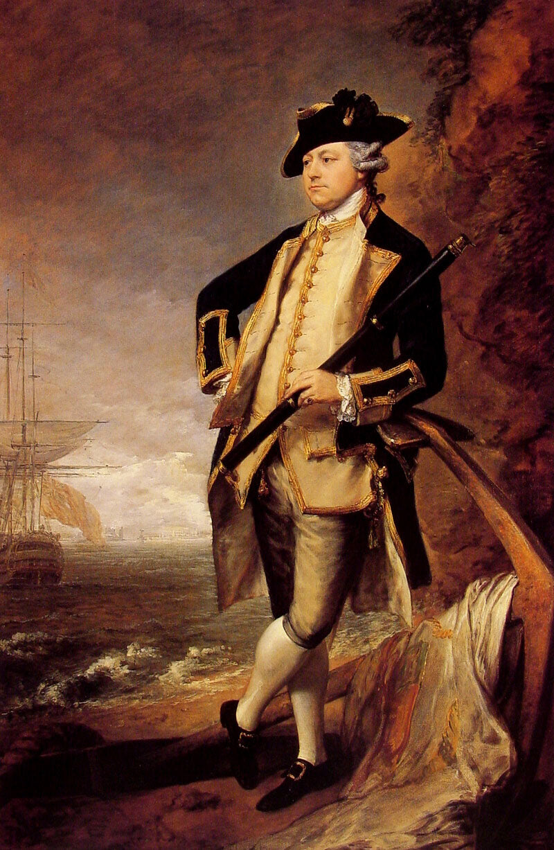 Augustus John, third Earl of Briston, vintage artwork by Thomas Gainsborough, 12x8" (A4) Poster