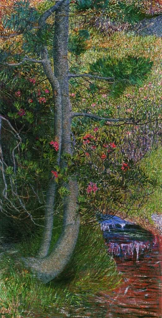 Swiss Stone Pine, vintage artwork by Giovanni Segantini, 12x8" (A4) Poster