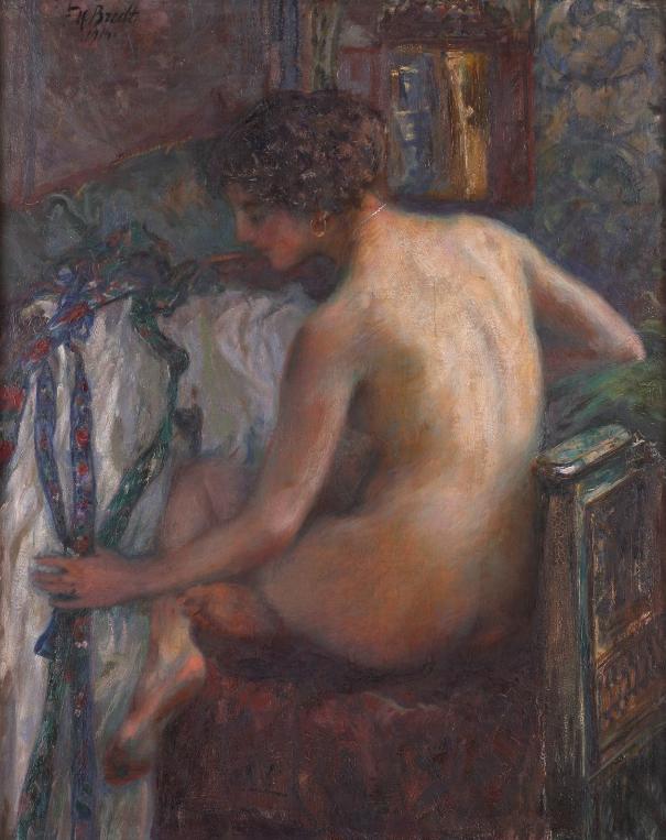 Female Nude (Weiblicher Akt) by Ferdinand Max Bredt,A3(16x12")Poster