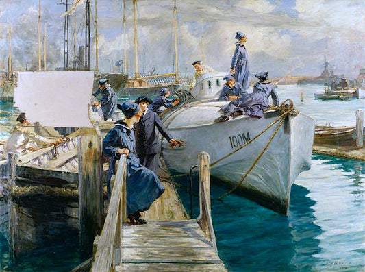 Women's Royal Naval Service Officer and Ratings..., vintage artwork by Arthur McCormick, 12x8" (A4) Poster