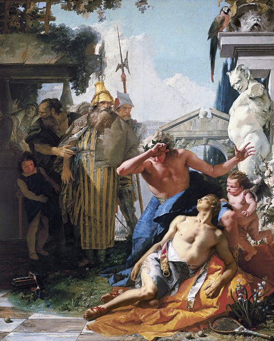 The Death of Hyacinthus, vintage artwork by Giovanni Battista Tiepolo, 12x8" (A4) Poster