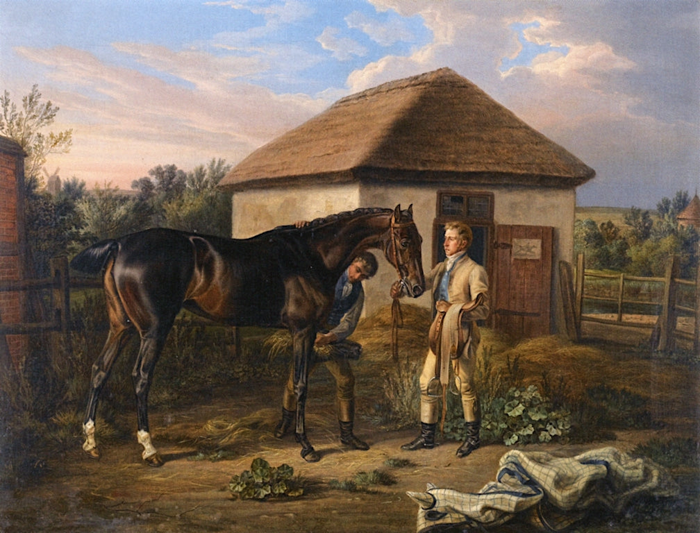 The Stable Yard, vintage artwork by Albrecht Adam, 12x8" (A4) Poster