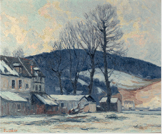 Farm at Aulnay, vintage artwork by Narcisse Guilbert, 12x8" (A4) Poster