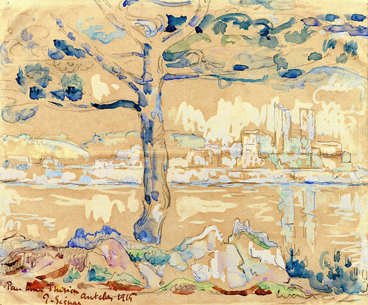 Antibes, vue de la Salis, vintage artwork by Paul Signac, 12x8" (A4) Poster