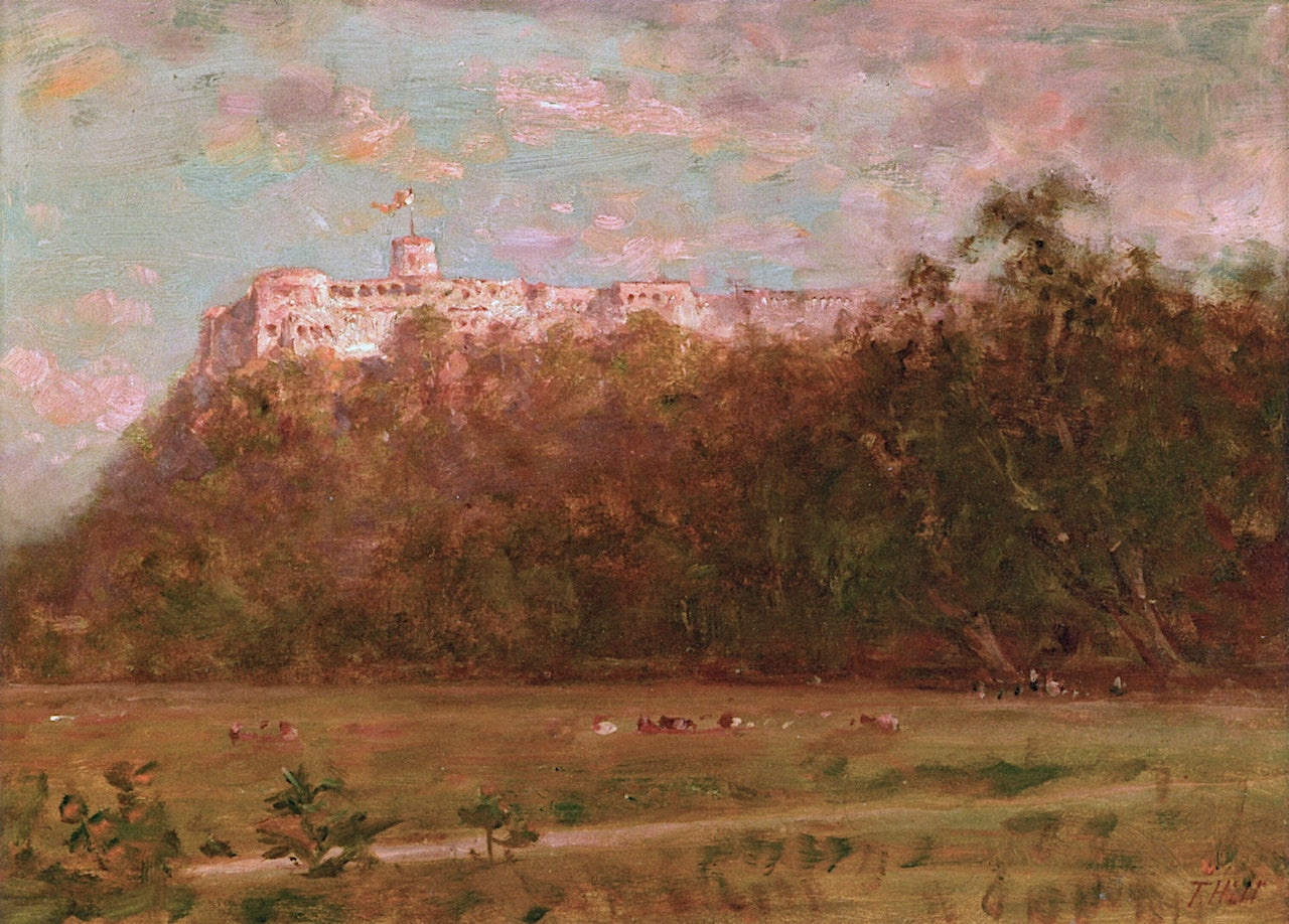 Monte Cassino, Italy, vintage artwork by Thomas Hill, 12x8" (A4) Poster