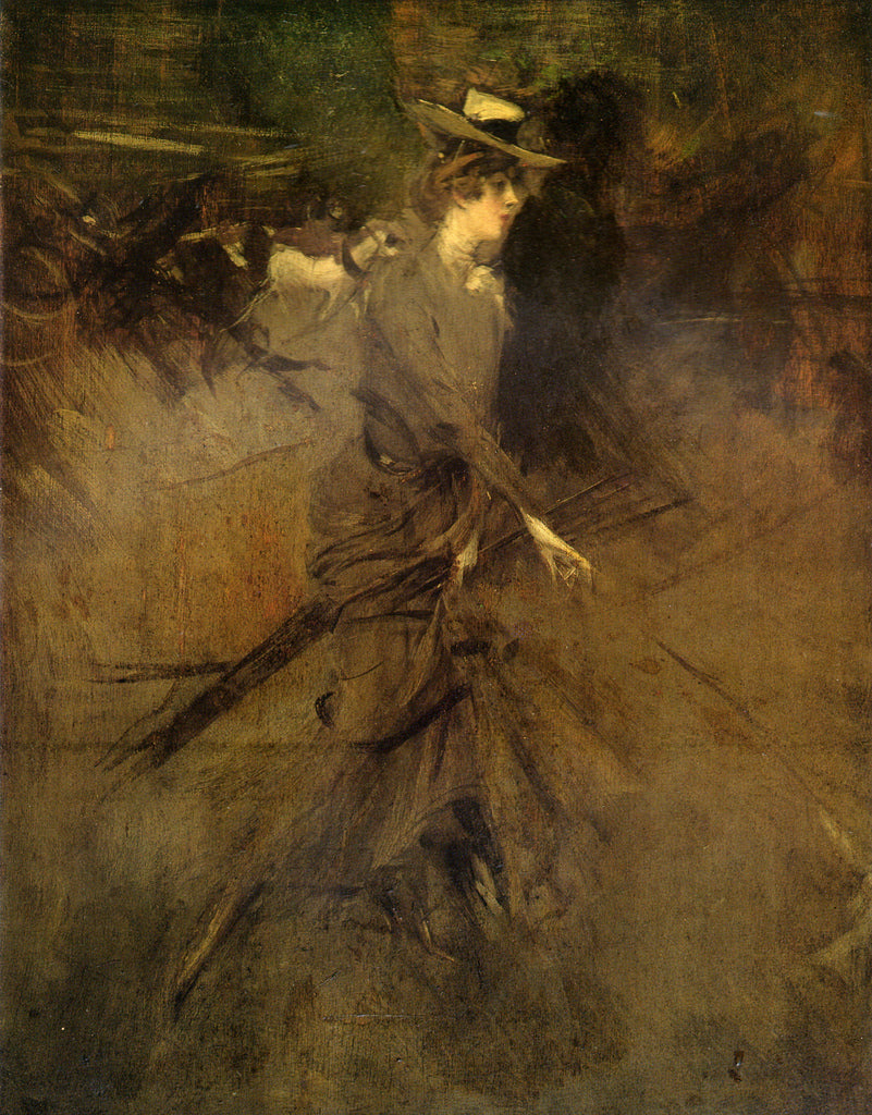 En Promenade, vintage artwork by Giovanni Boldini, 12x8" (A4) Poster