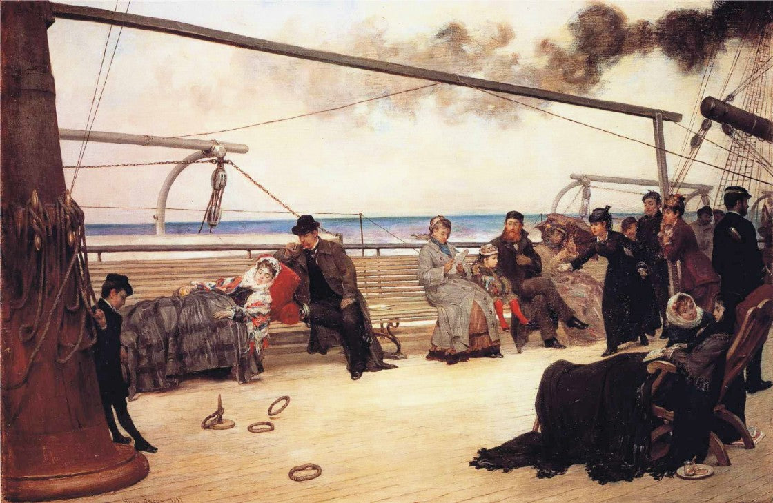 On Shipboard, vintage artwork by Henry Bacon, 12x8" (A4) Poster