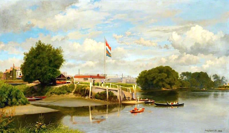 The Brentford Ferry, vintage artwork by John Mulcaster Carrick, 12x8" (A4) Poster