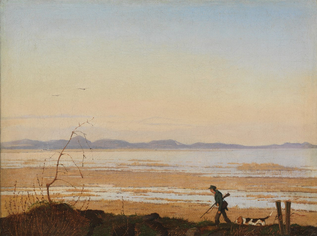 An Evening beside Lake Arresǿ, vintage artwork by Johan Thomas Lundby e, A3 (16x12") Poster Print
