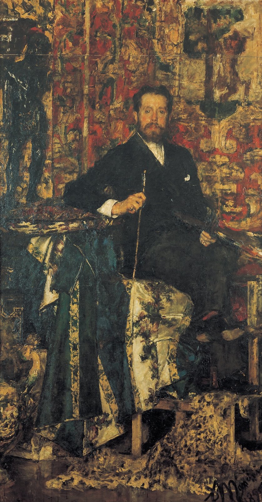 The Marquis del Grillo, vintage artwork by Antonio Mancini, 12x8" (A4) Poster