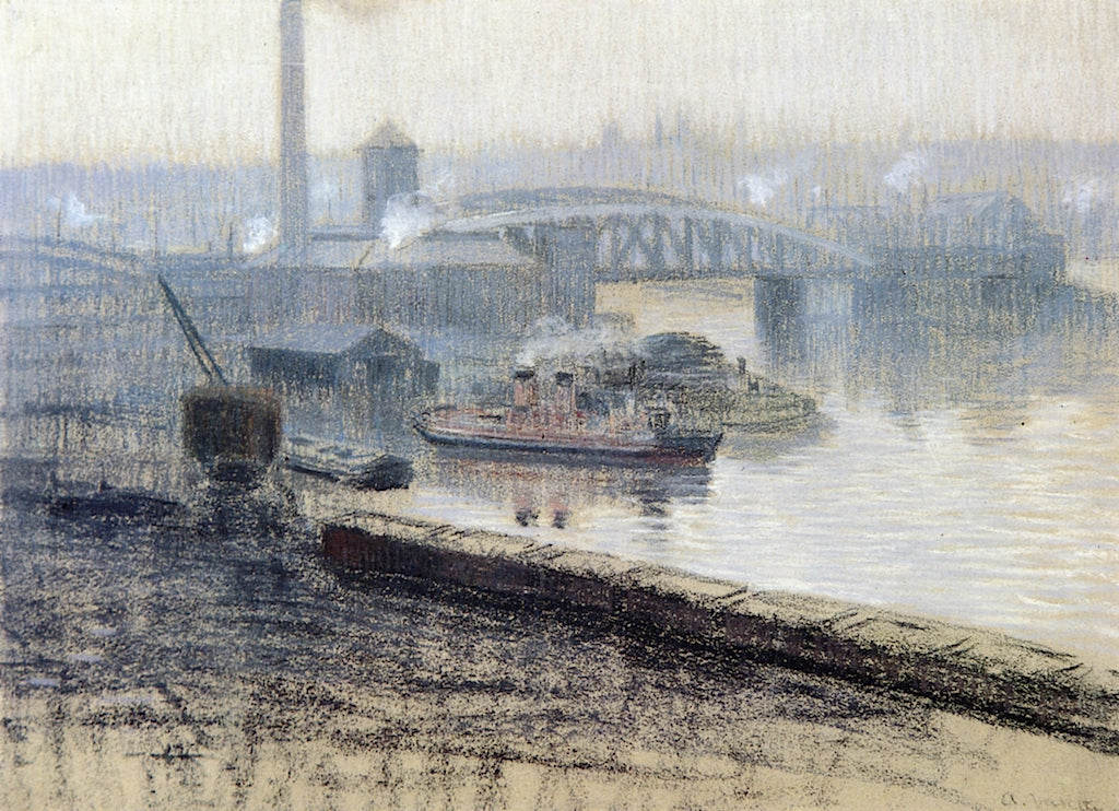 Old Trafford Swing Bridge by Pierre Adolphe Valette,16x12(A3) Poster