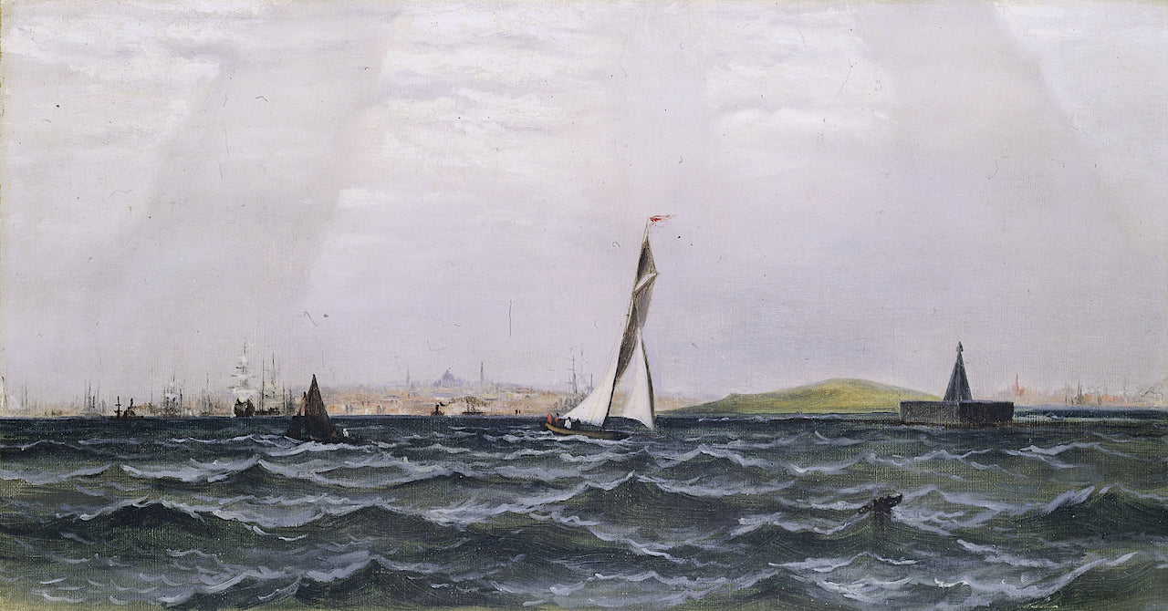 Harbor Scene, vintage artwork by James Hamilton, A3 (16x12") Poster Print