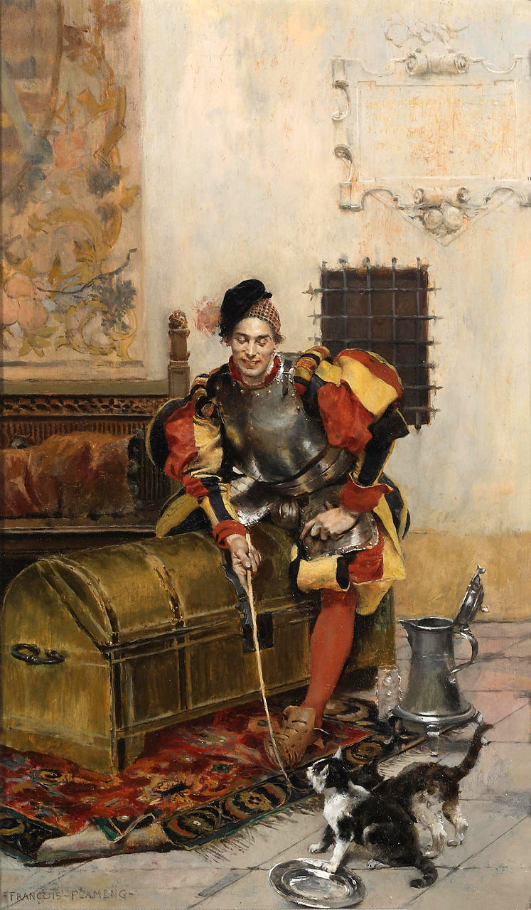 The playful cavalier by Francois Flameng,A3(16x12")Poster