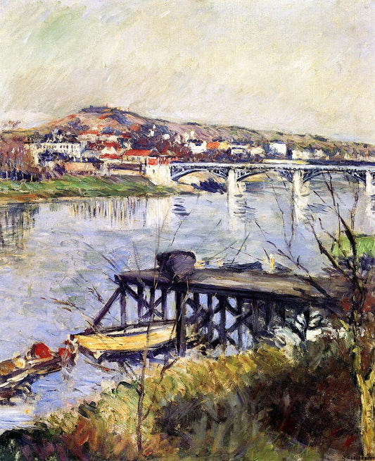 The Argenteuil Bridge, vintage artwork by Gustave Caillebotte, 12x8" (A4) Poster