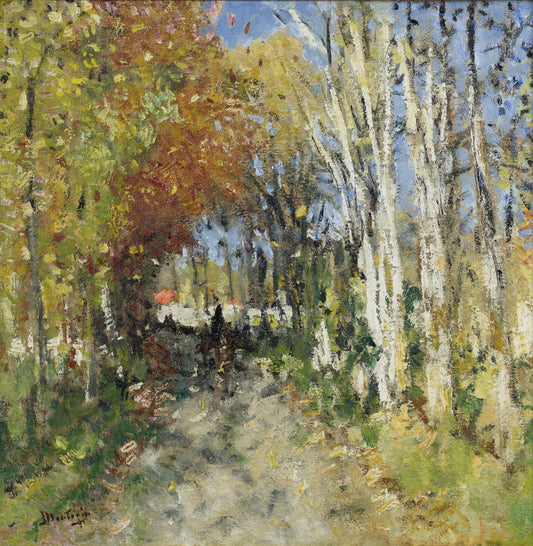 Alley in the Forest, vintage artwork by Pierre-Eugène Montezin, 12x8" (A4) Poster