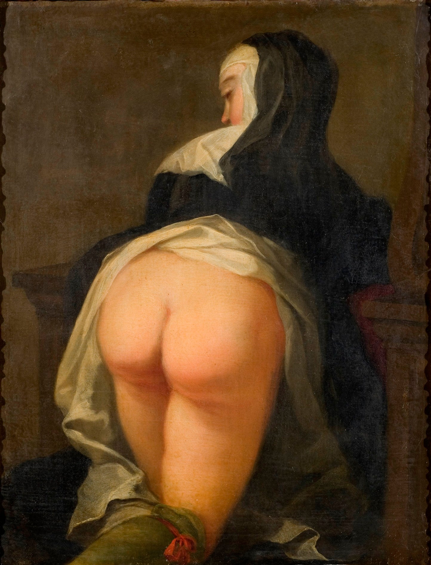 Kneeling Nun, Recto, vintage artwork by Martin van Meytens, 12x8" (A4) Poster