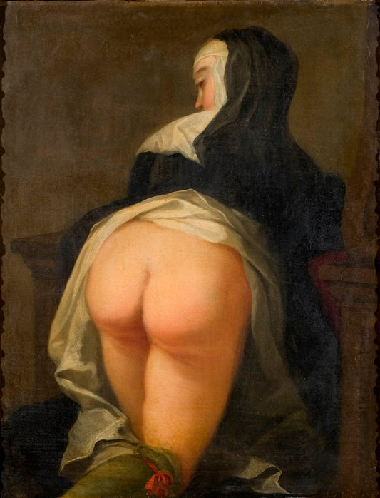Kneeling Nun, Recto, vintage artwork by Martin van Meytens, 12x8" (A4) Poster