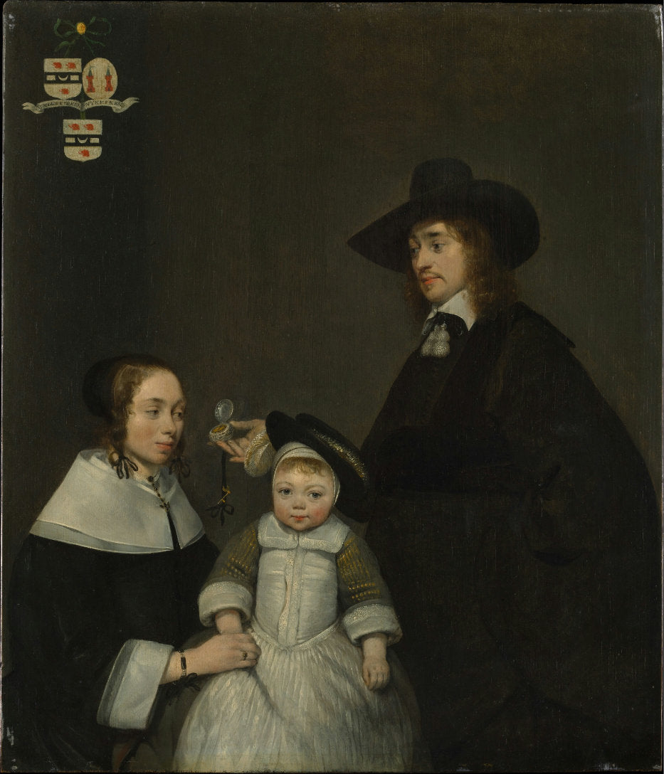 The Van Moerkerken Family, vintage artwork by Gerard ter Borch, 12x8" (A4) Poster