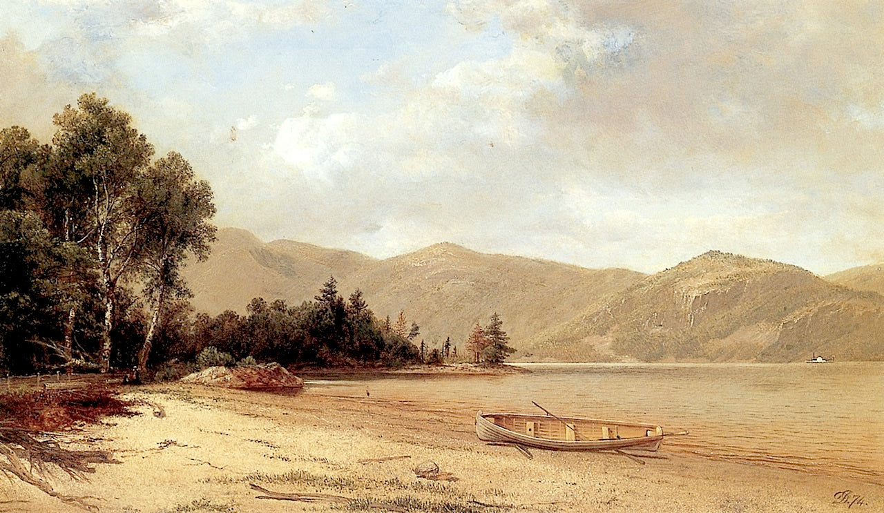 View of Dresden, Lake George, vintage artwork by David Johnson, 12x8" (A4) Poster