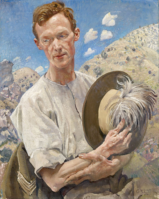 A Sergeant of Light Horse in Palestine, vintage artwork by George W. Lambert, 12x8" (A4) Poster