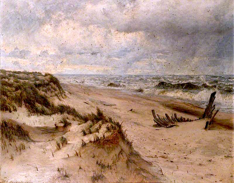 On the Norfolk Coast, vintage artwork by Thomas Frederick Goodall, 12x8" (A4) Poster