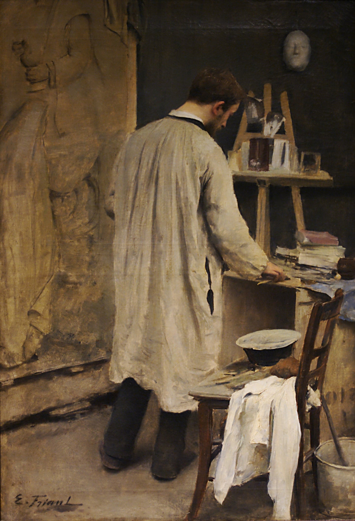 Portrait of Sculptor Ernest Bussiere by emile Friant,A3(16x12")Poster