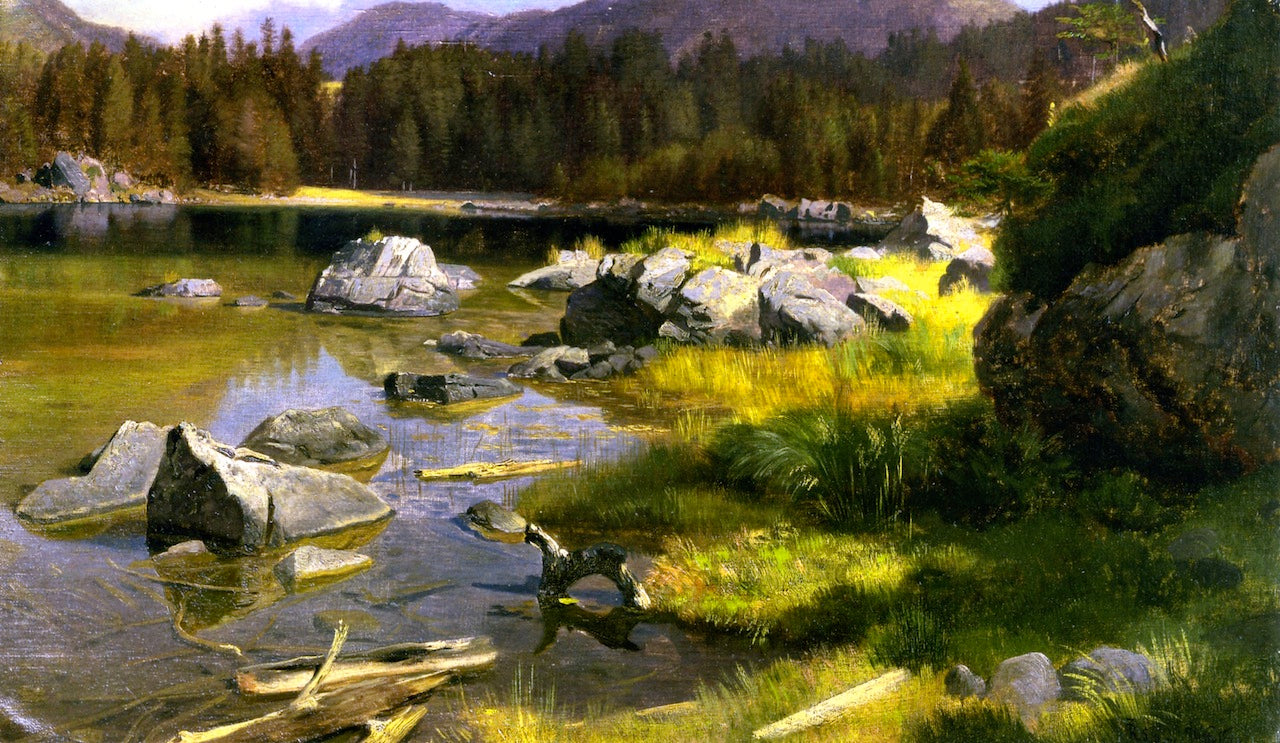 The Hintersee, near Berchtesgaden, vintage artwork by Johann Gottfried Steffan, A3 (16x12") Poster Print